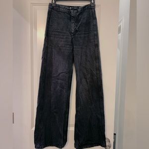 Abercrombie & Fitch high rise wide leg black jeans